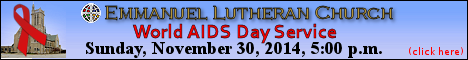 World AIDS Day Service, November 30, 5 p.m.